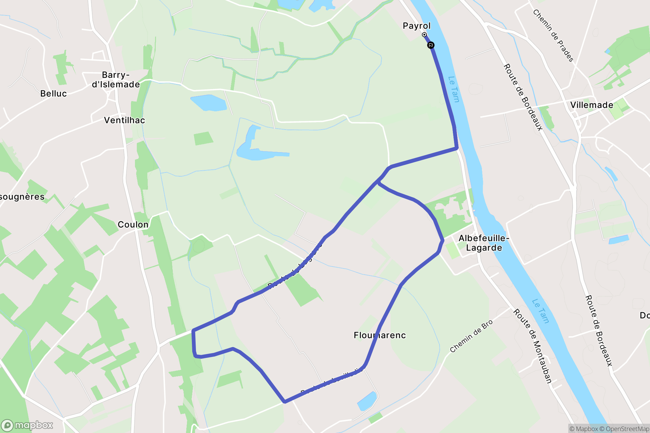 Barry-d'Islemade : carte du parcours de randonnée - France