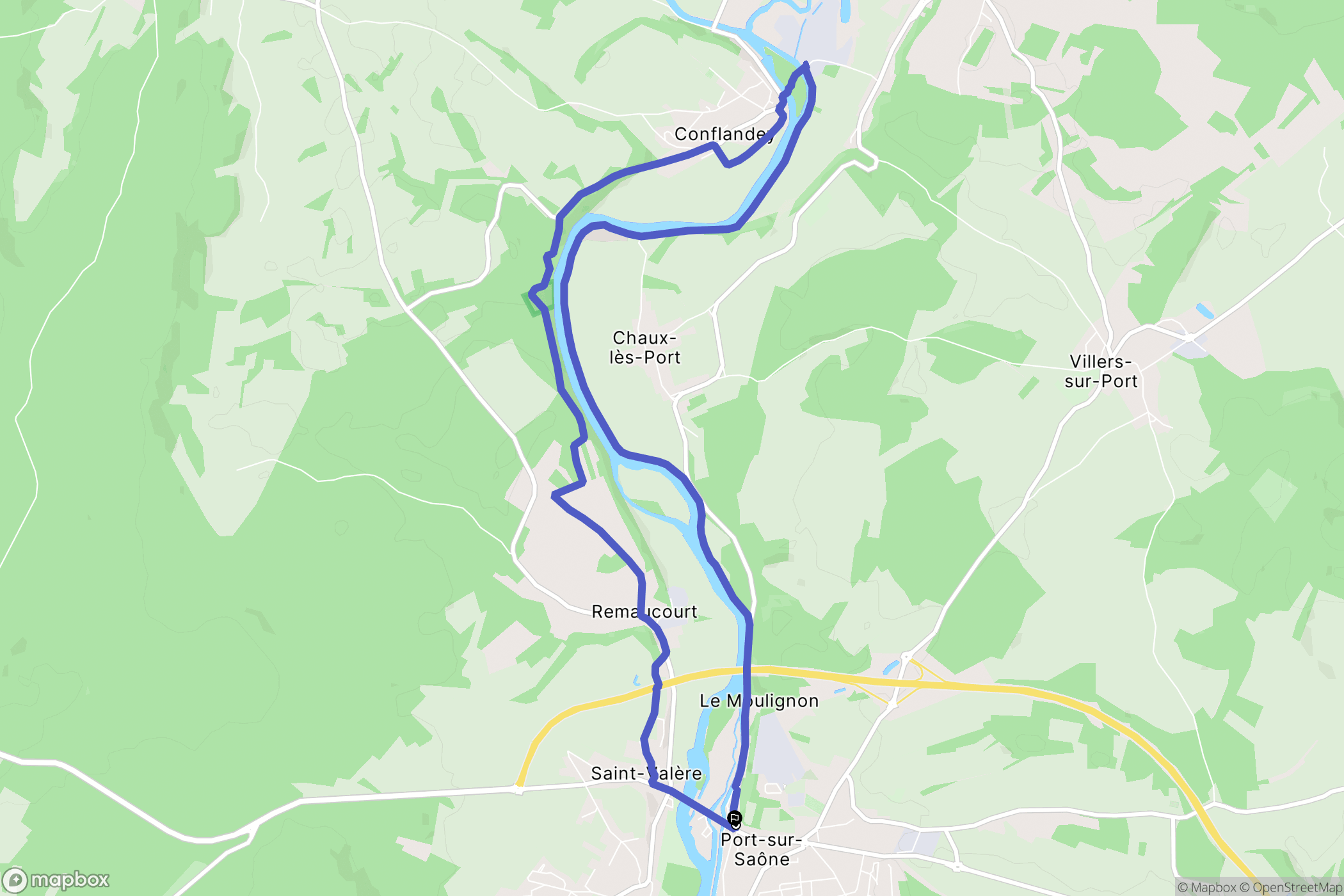 Port-sur-Saône : carte du parcours de randonnée - France