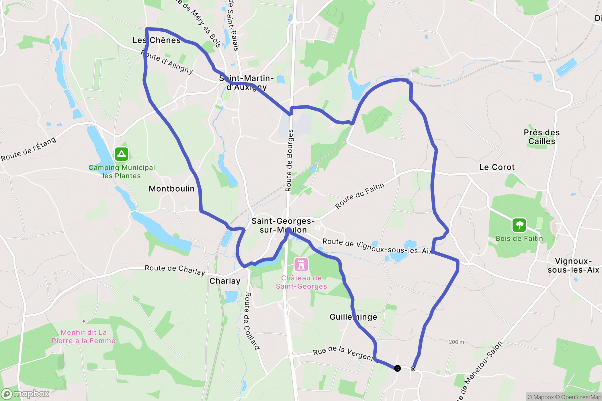 Pigny : carte du parcours de randonnée - France