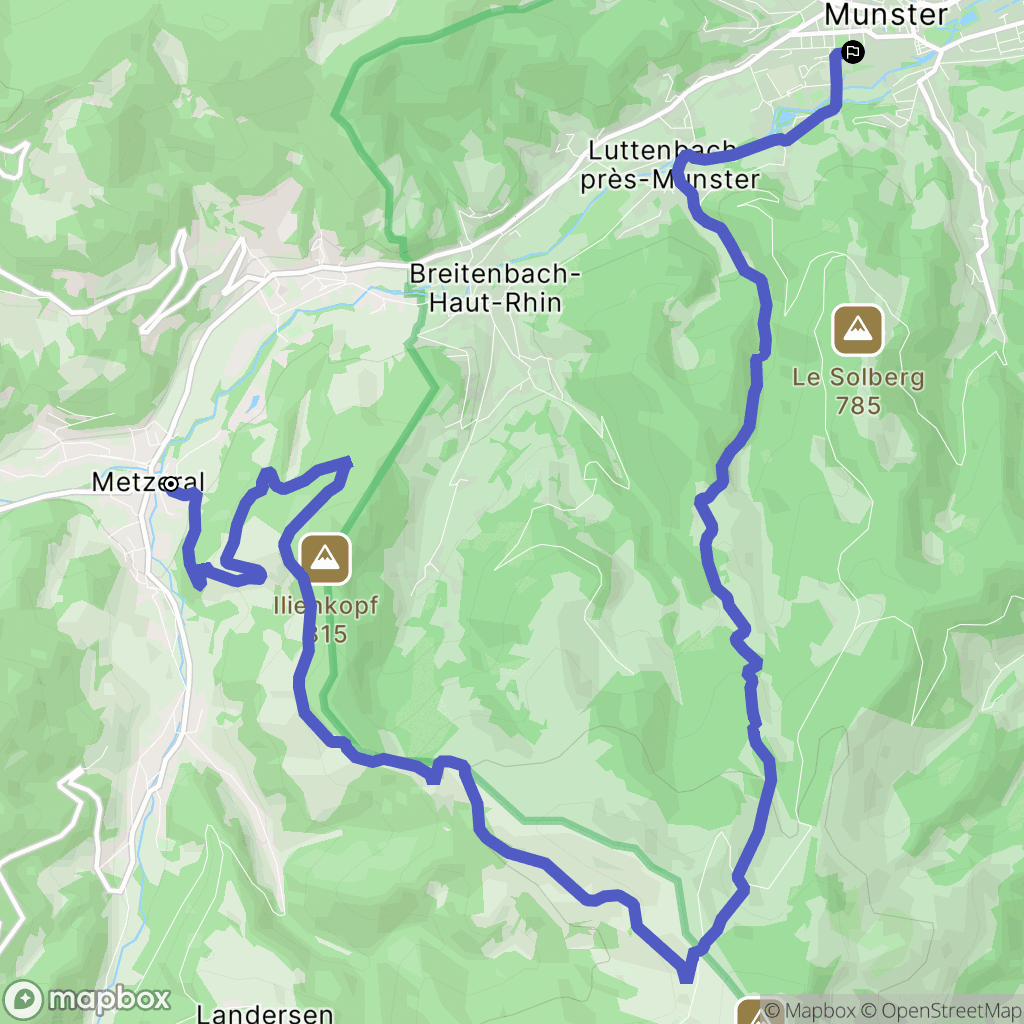 Metzeral : carte du parcours de randonnée - France