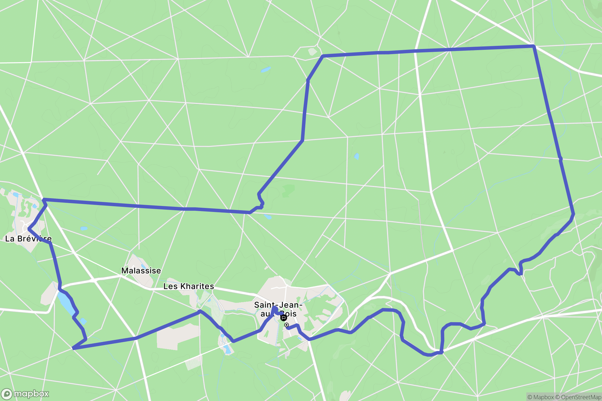 Saint-Jean-aux-Bois : carte du parcours de randonnée - France