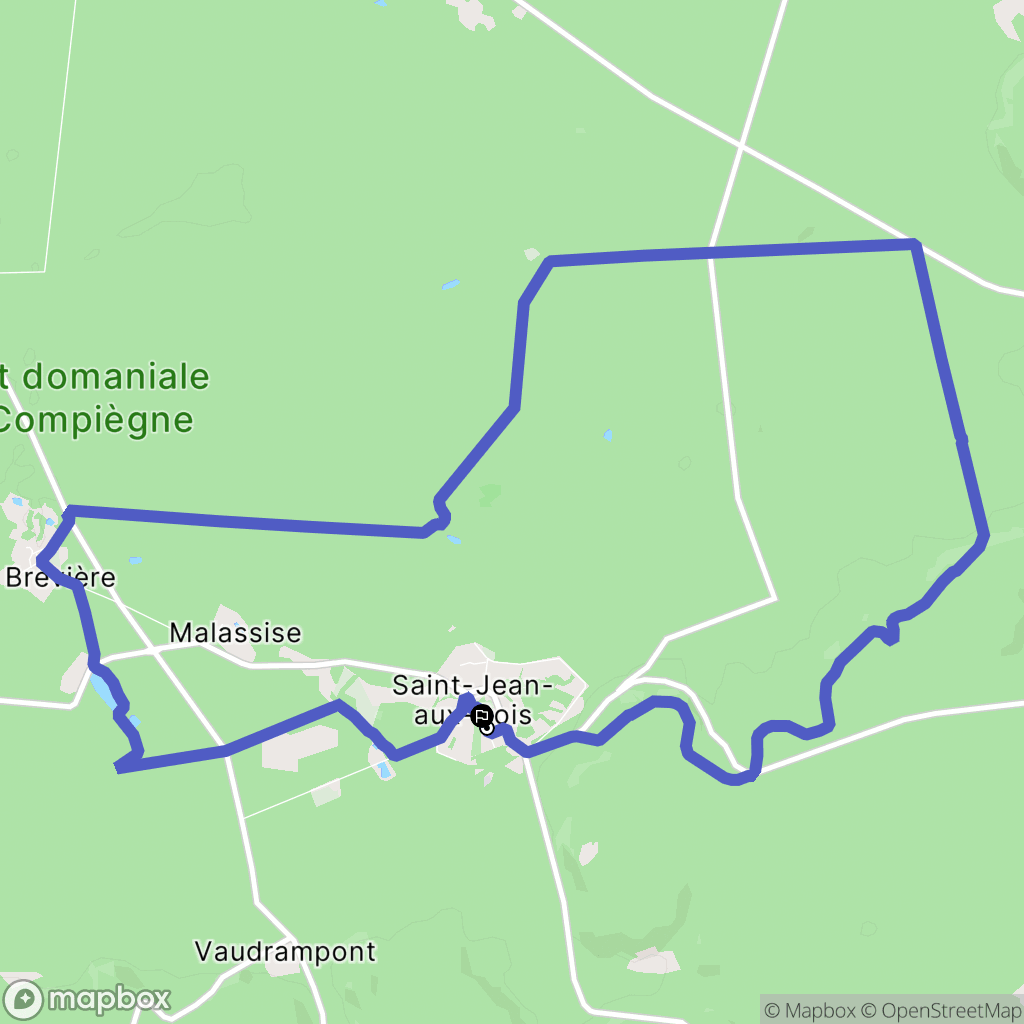 Saint-Jean-aux-Bois : carte du parcours de randonnée - France