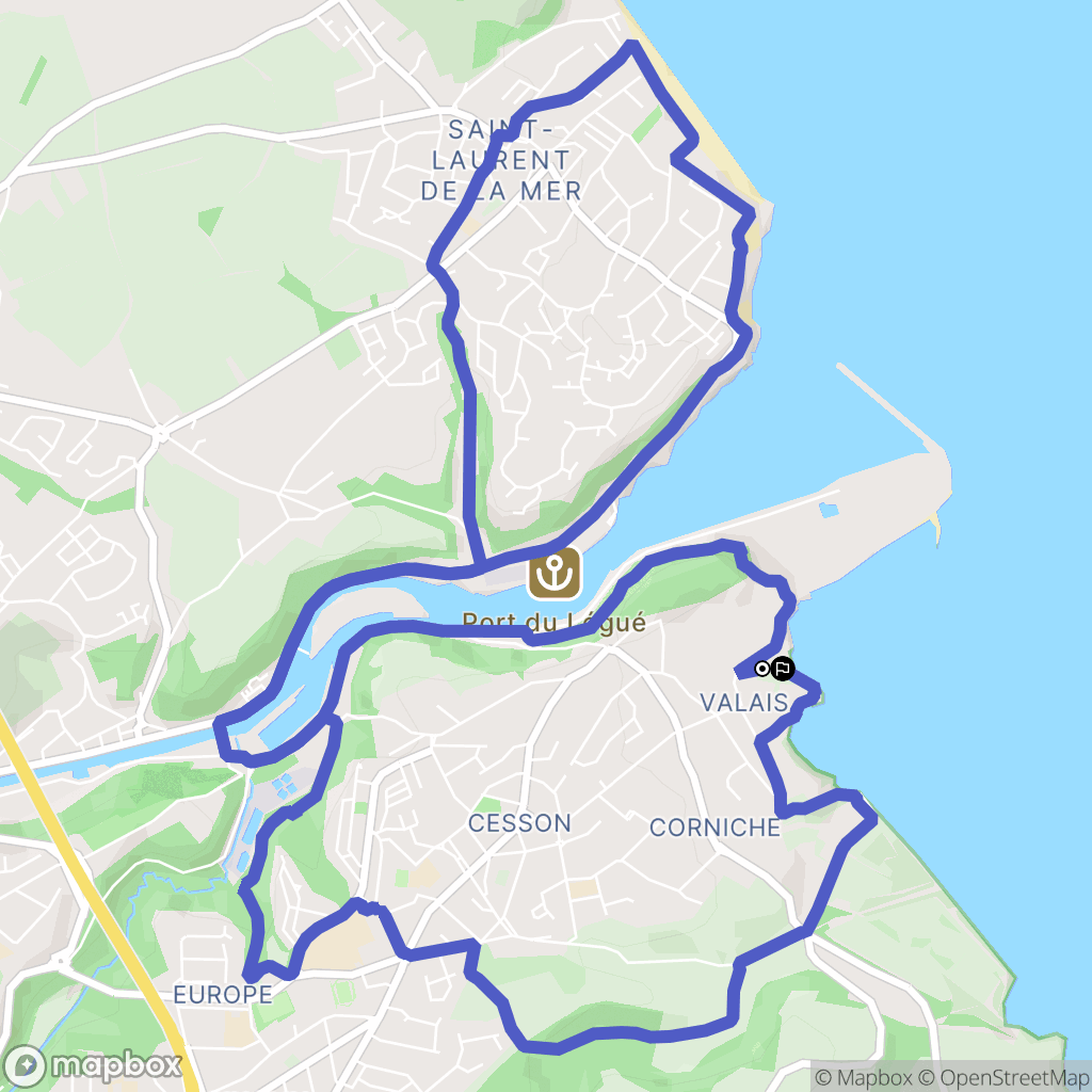 Saint-Brieuc : carte du parcours de randonnée - France