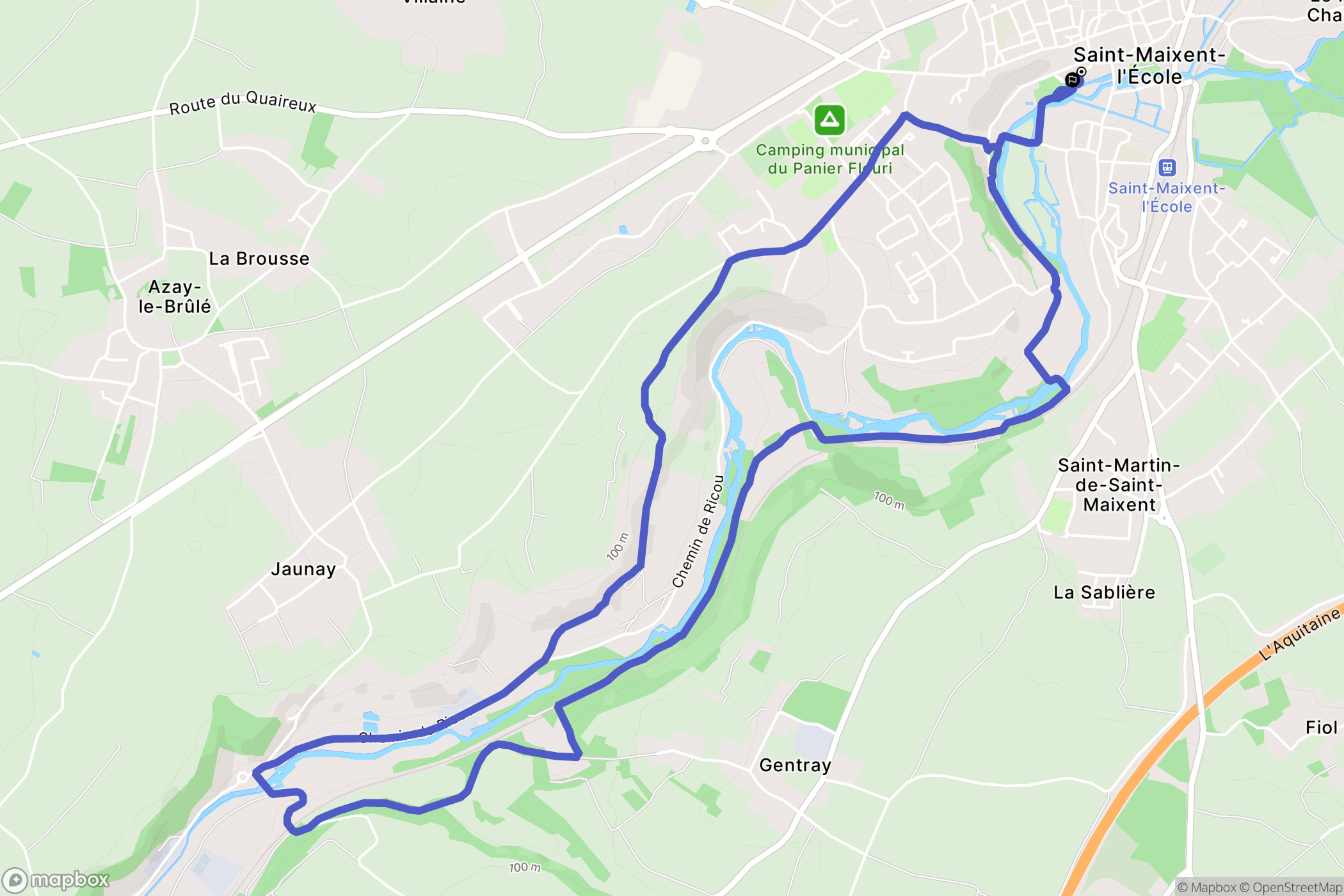 Saint-Maixent-l'École : carte du parcours de randonnée - France