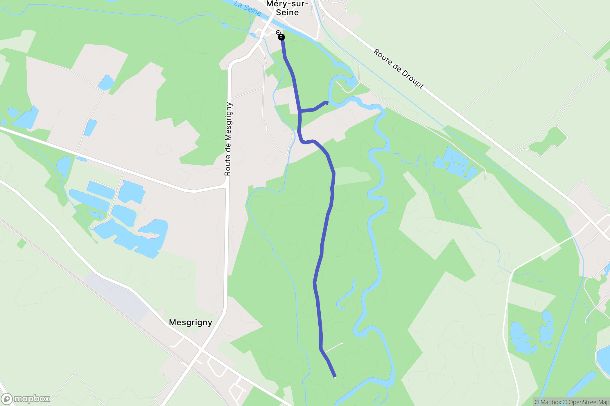 Méry-sur-Seine : carte du parcours de randonnée - France
