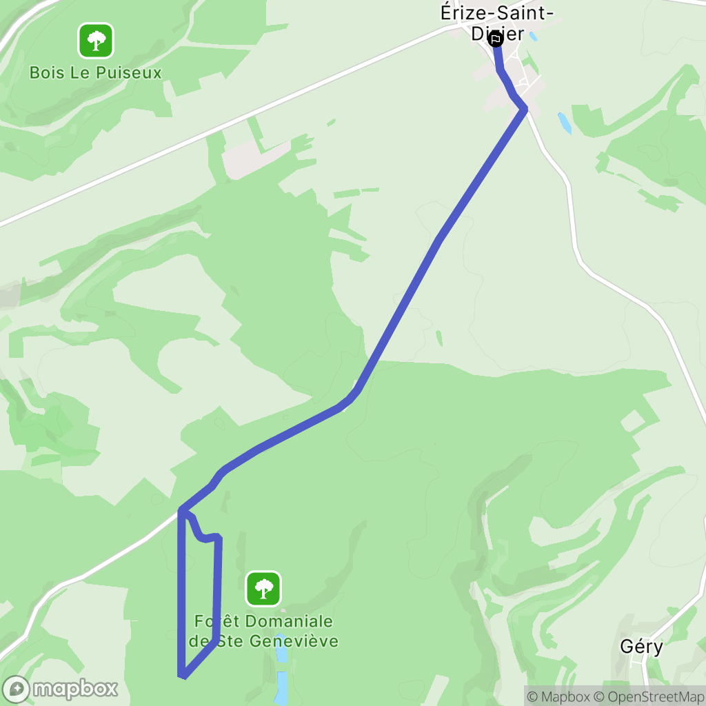 Érize-Saint-Dizier : carte du parcours de randonnée - France