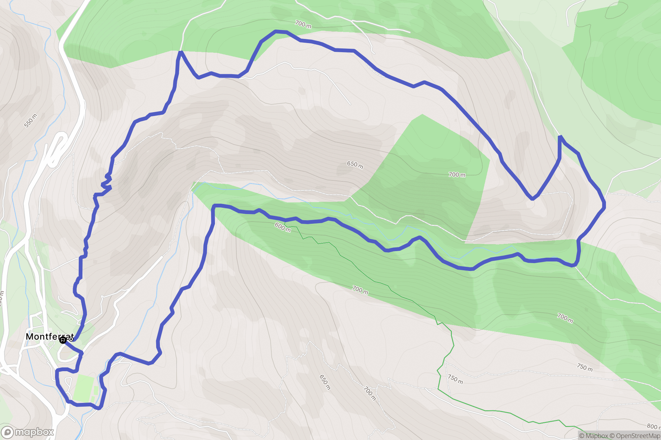 Montferrat : carte du parcours de randonnée - France