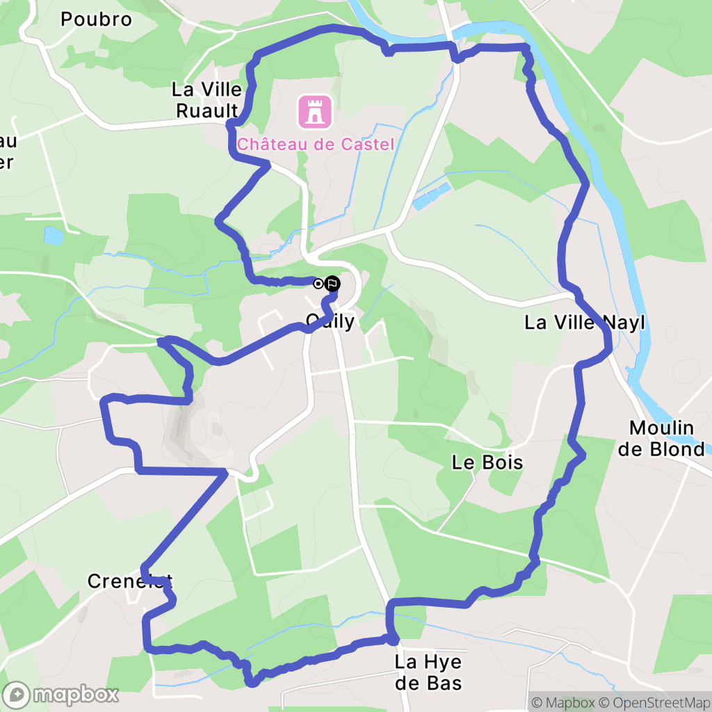 Val d'Oust : carte du parcours de randonnée - France