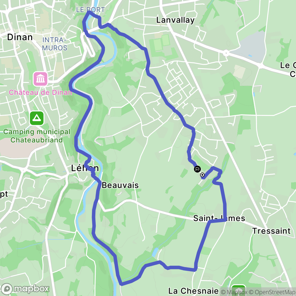 Lanvallay : carte du parcours de randonnée - France