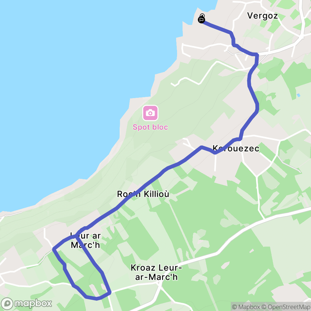 Plougastel-Daoulas : carte du parcours de randonnée - France