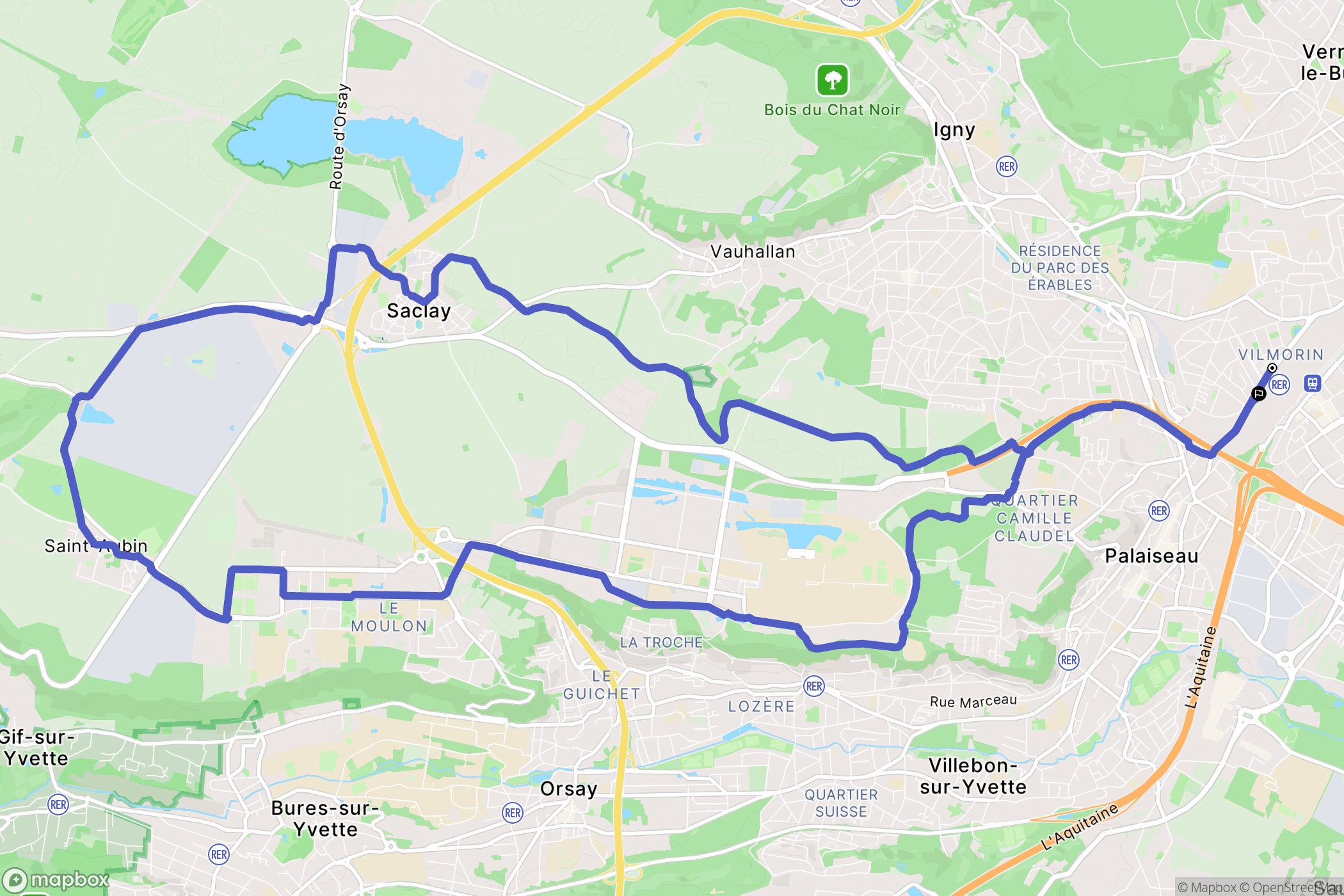 Massy : carte du parcours de randonnée - France