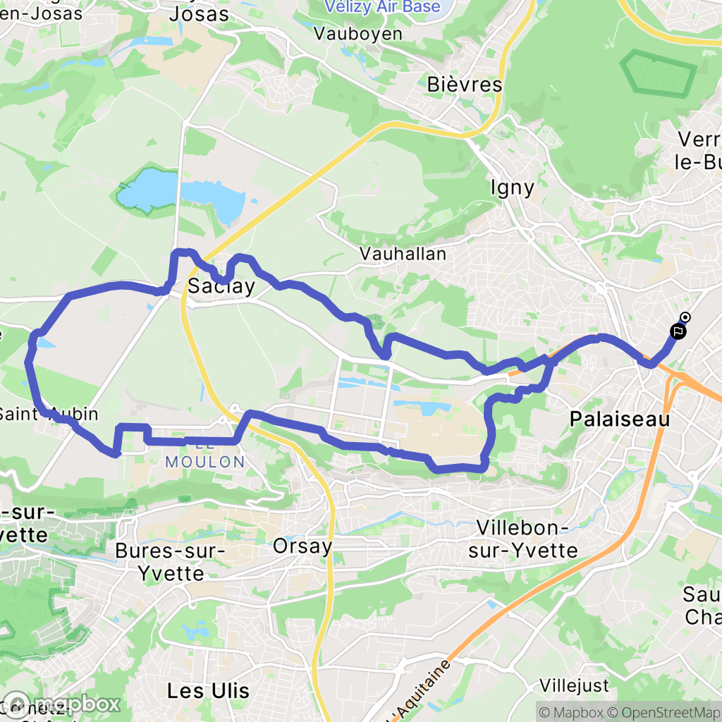 Massy : carte du parcours de randonnée - France