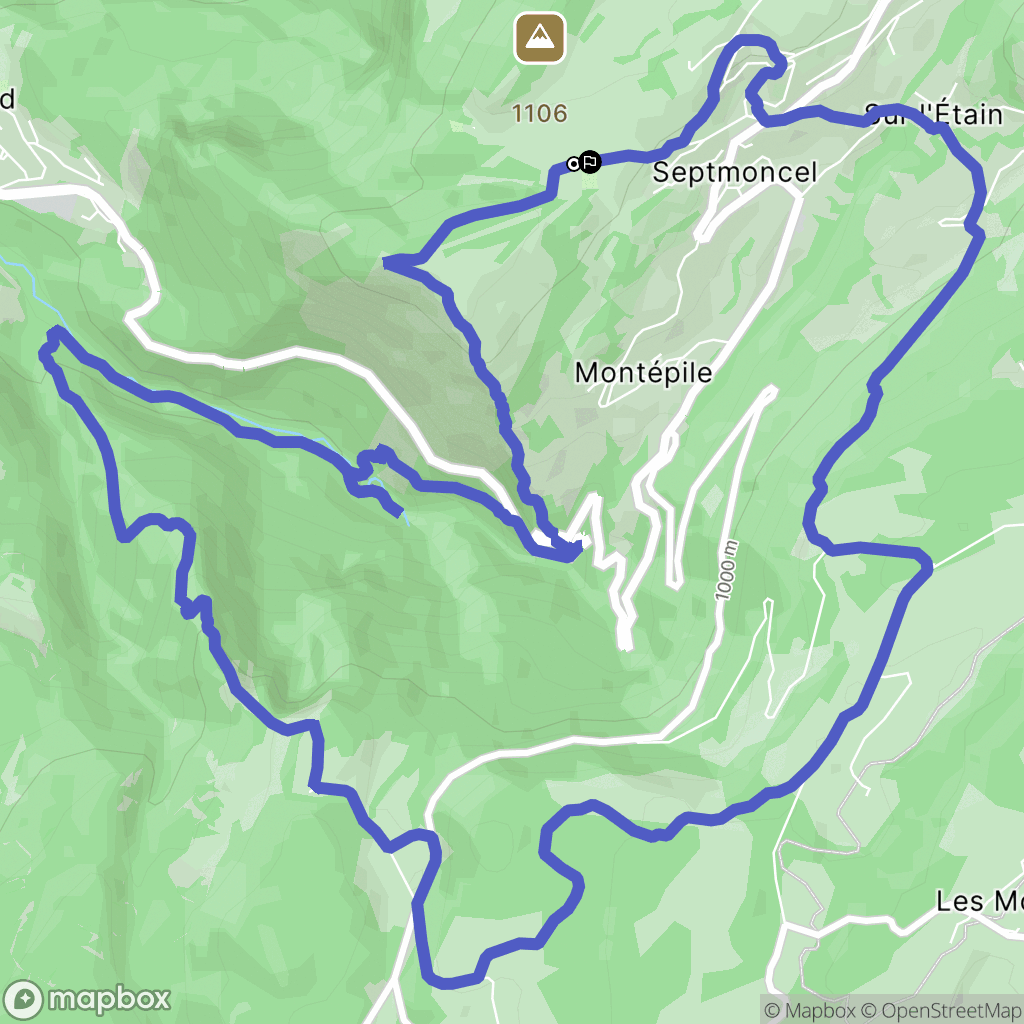 Septmoncel les Molunes : carte du parcours de randonnée - France