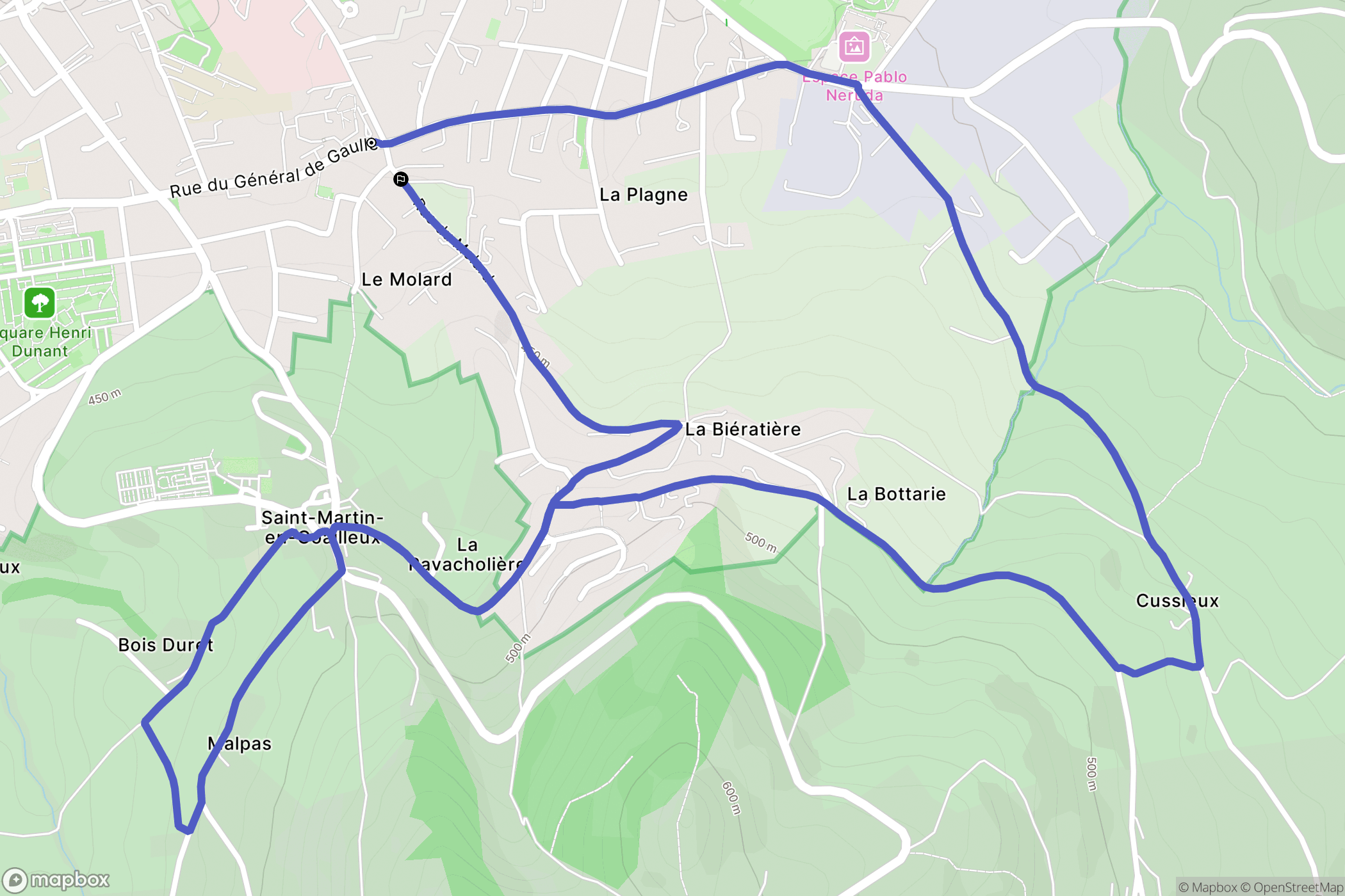 Saint-Chamond : carte du parcours de randonnée - France