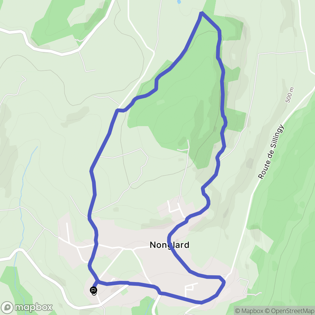 Nonglard : carte du parcours de randonnée - France