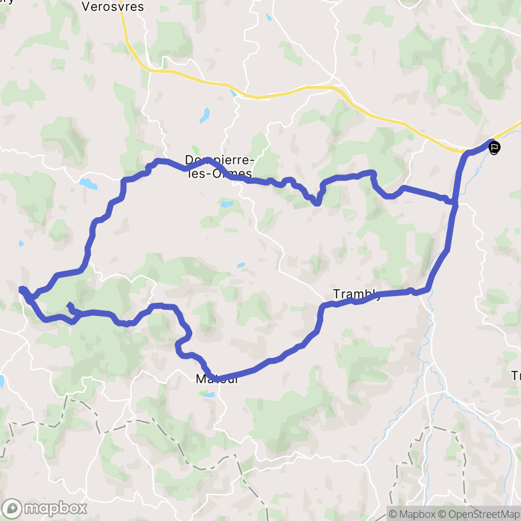 Navour-sur-Grosne : carte du parcours de randonnée - France