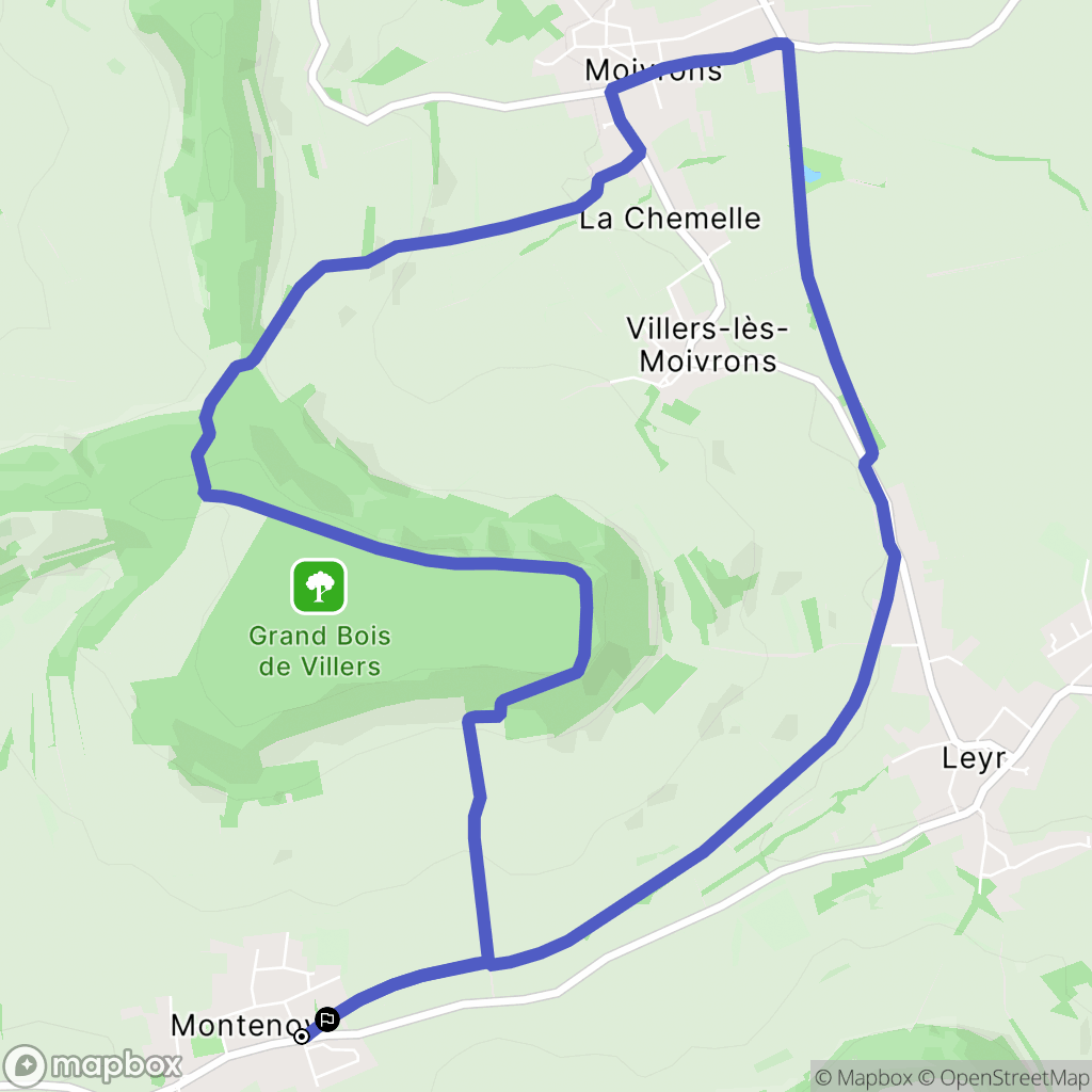 Montenoy : carte du parcours de randonnée - France