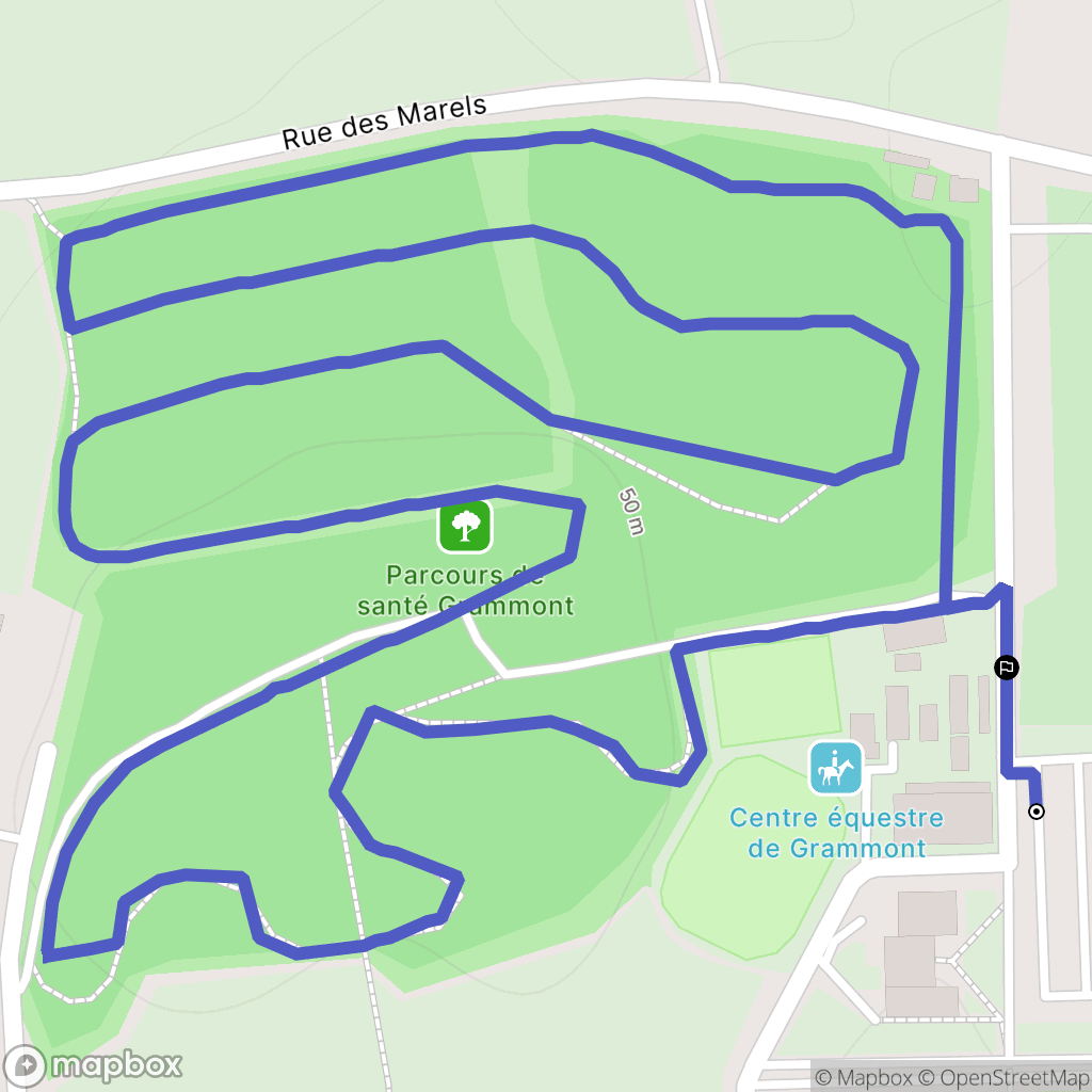Montpellier : carte du parcours de randonnée - France