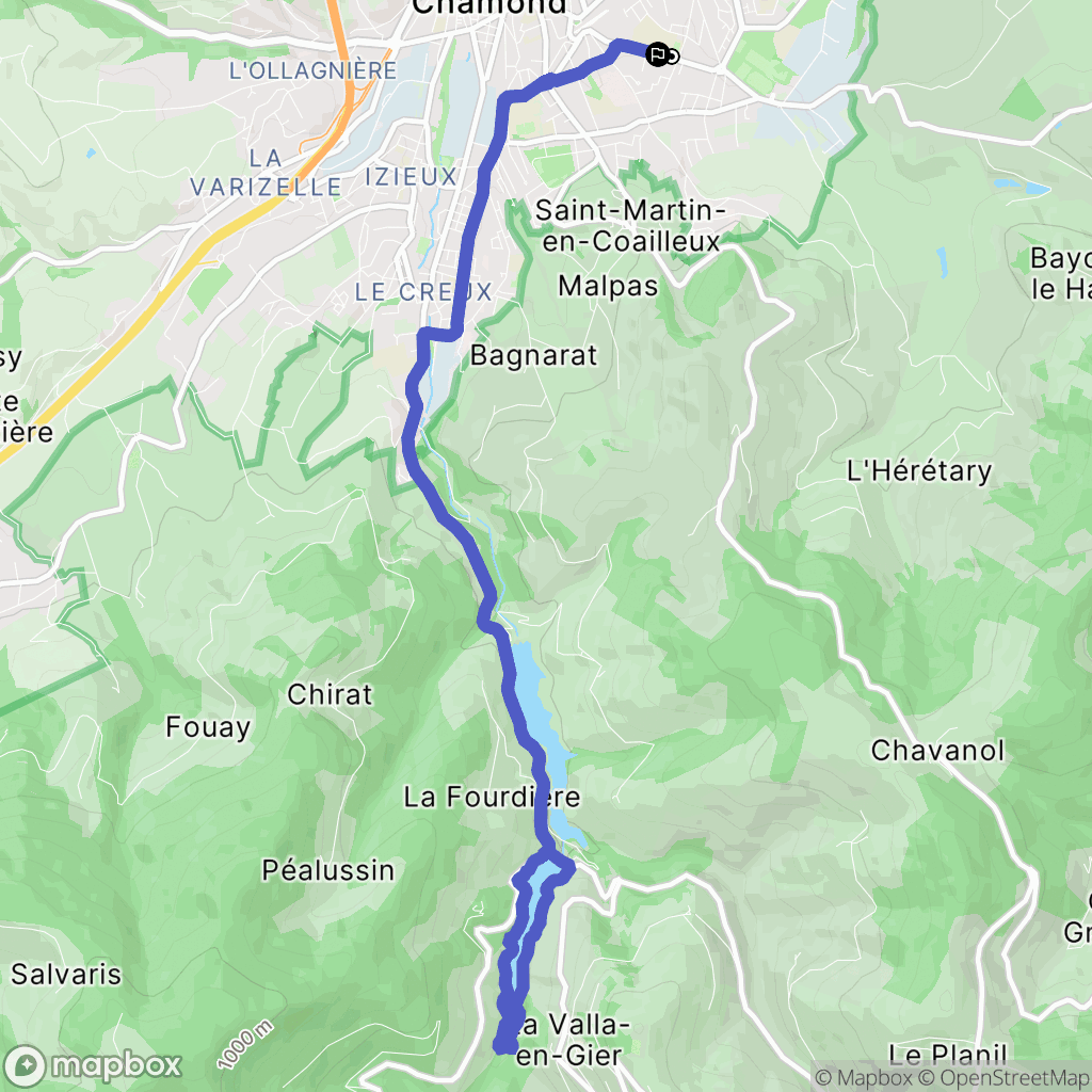Saint-Chamond : carte du parcours de randonnée - France