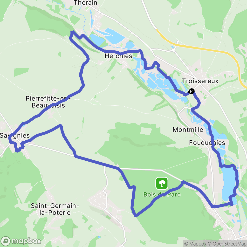 Troissereux : carte du parcours de randonnée - France