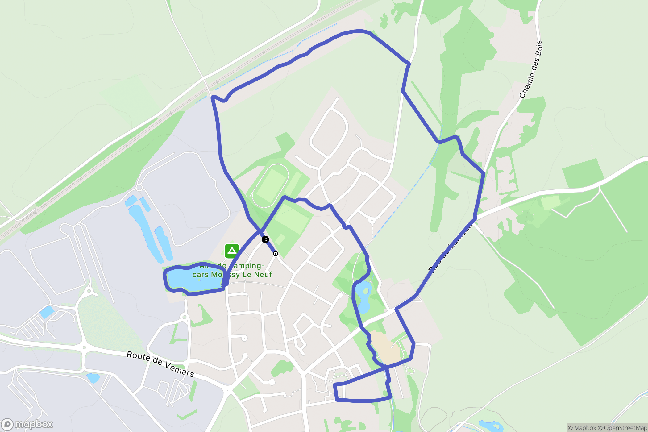 Moussy-le-Neuf : carte du parcours de randonnée - France