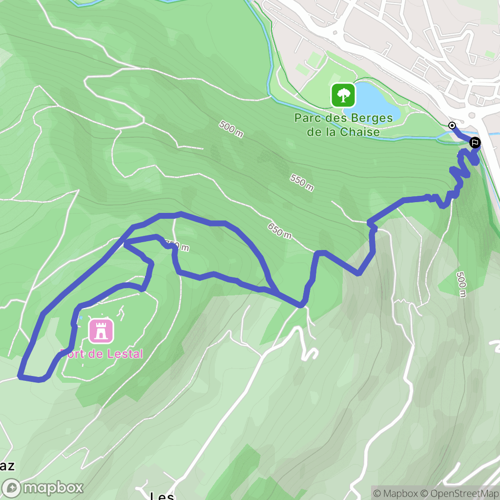 Ugine : carte du parcours de randonnée - France