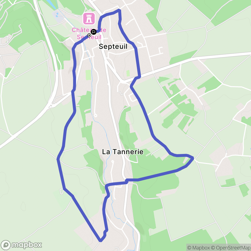 Septeuil : carte du parcours de randonnée - France