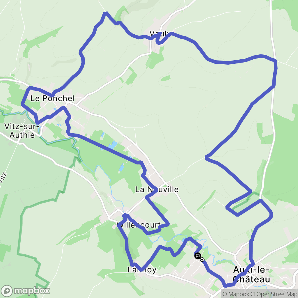 Auxi-le-Château : carte du parcours de randonnée - France