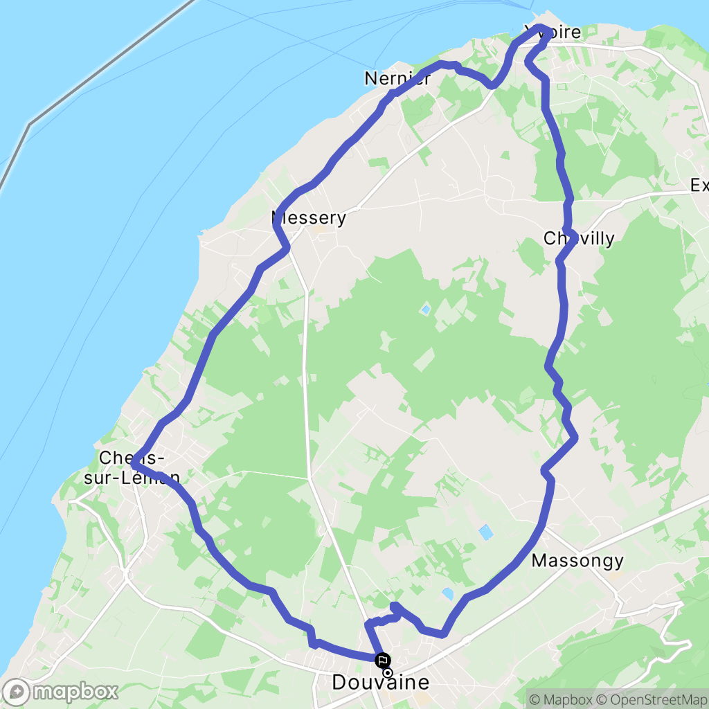 Douvaine : carte du parcours de randonnée - France