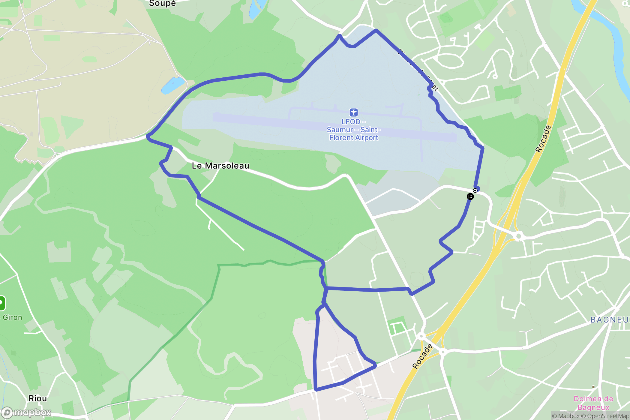Saumur : carte du parcours de randonnée - France
