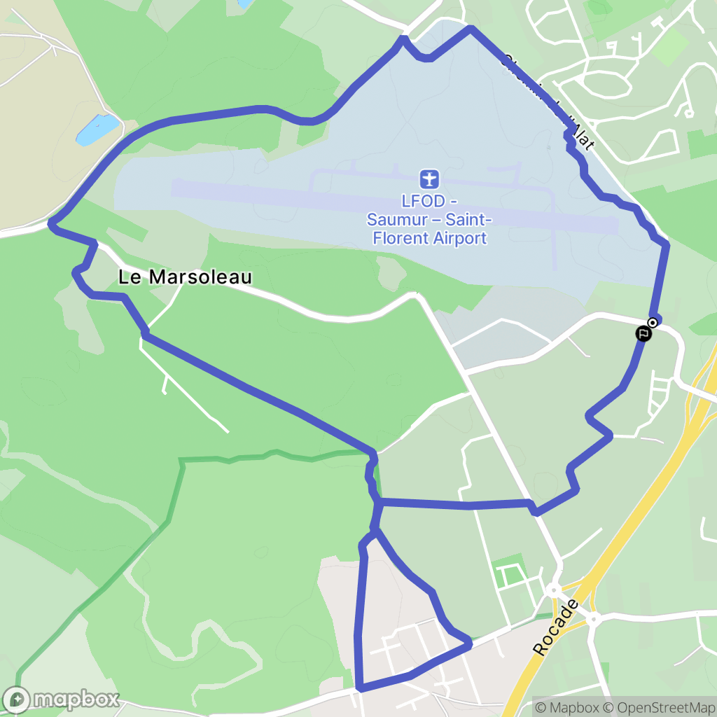 Saumur : carte du parcours de randonnée - France