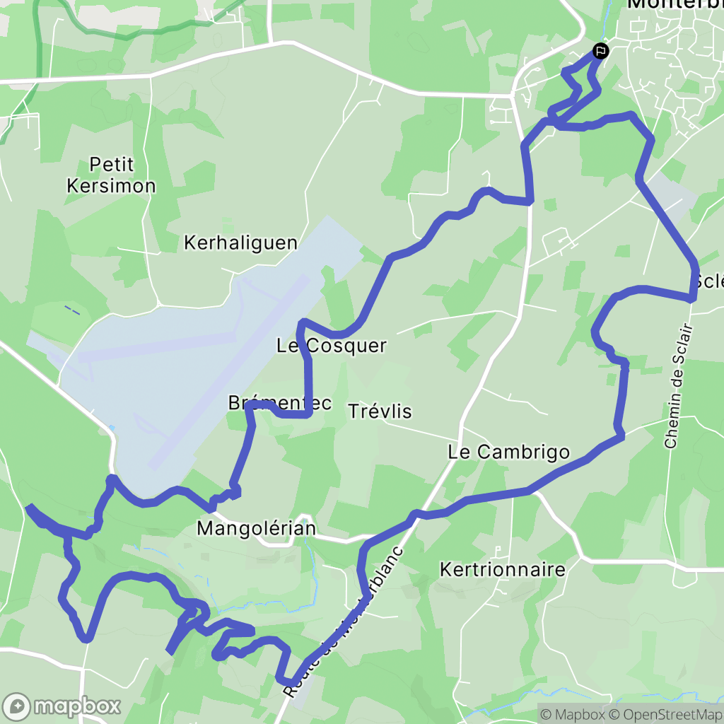 Monterblanc : carte du parcours de randonnée - France