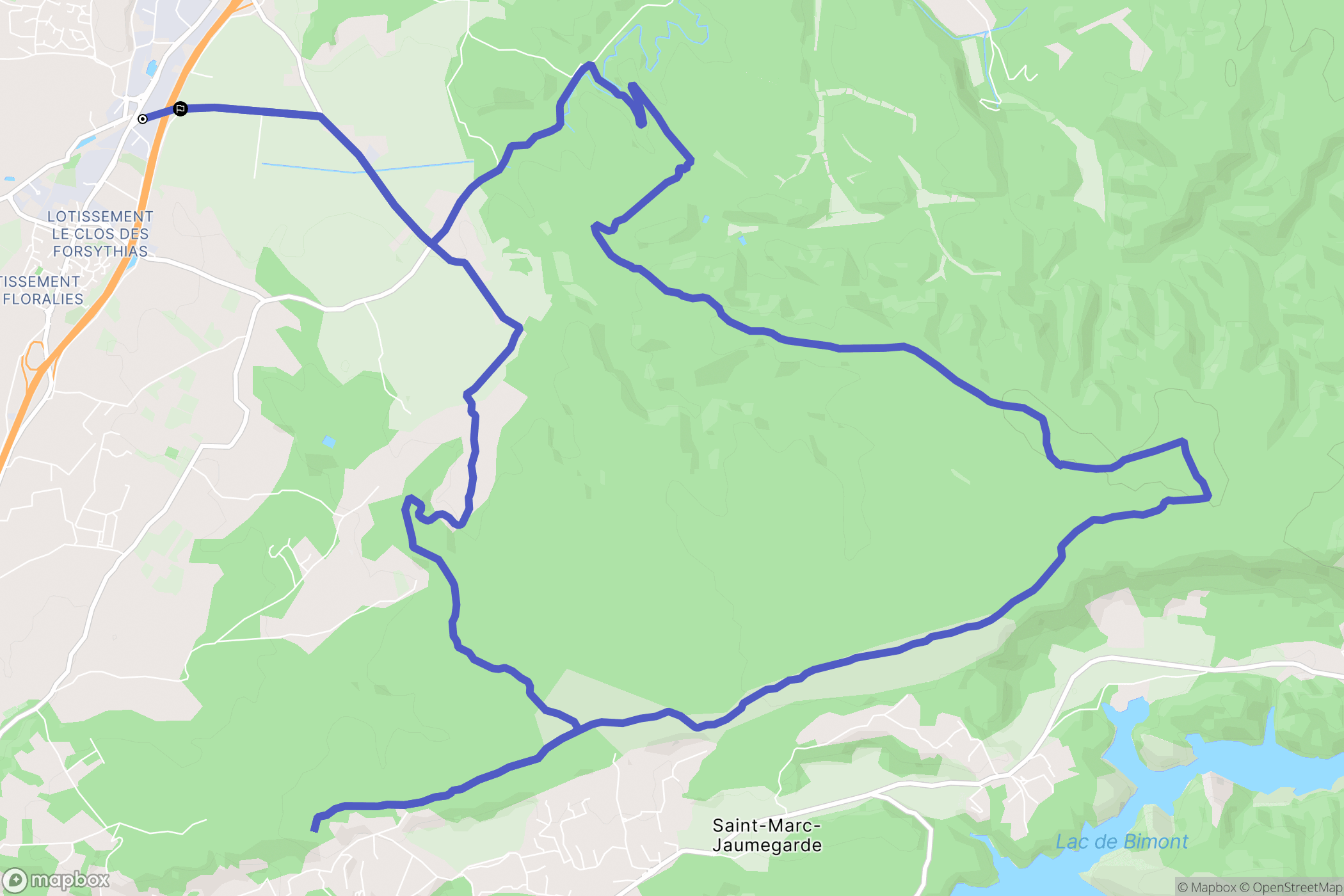 Venelles : carte du parcours de randonnée - France