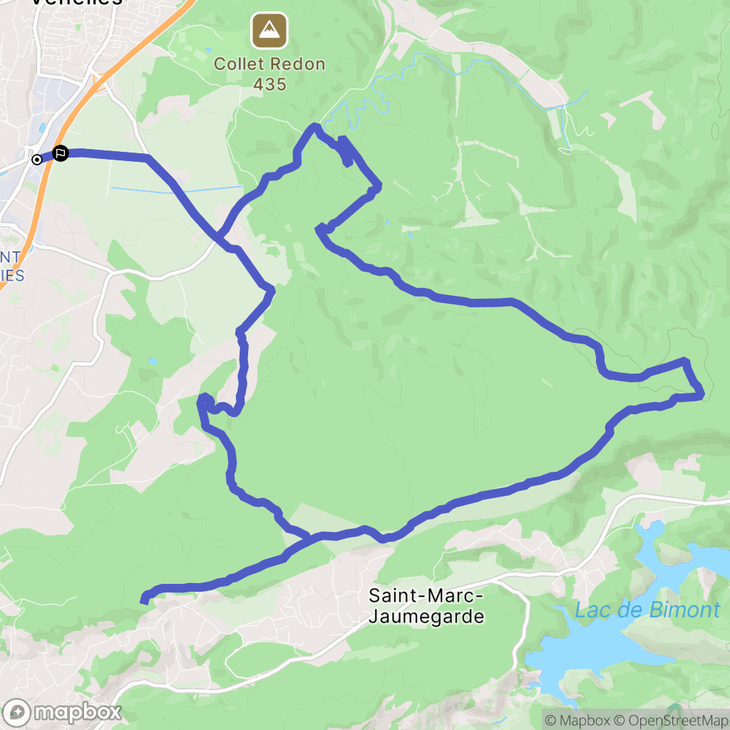 Venelles : carte du parcours de randonnée - France