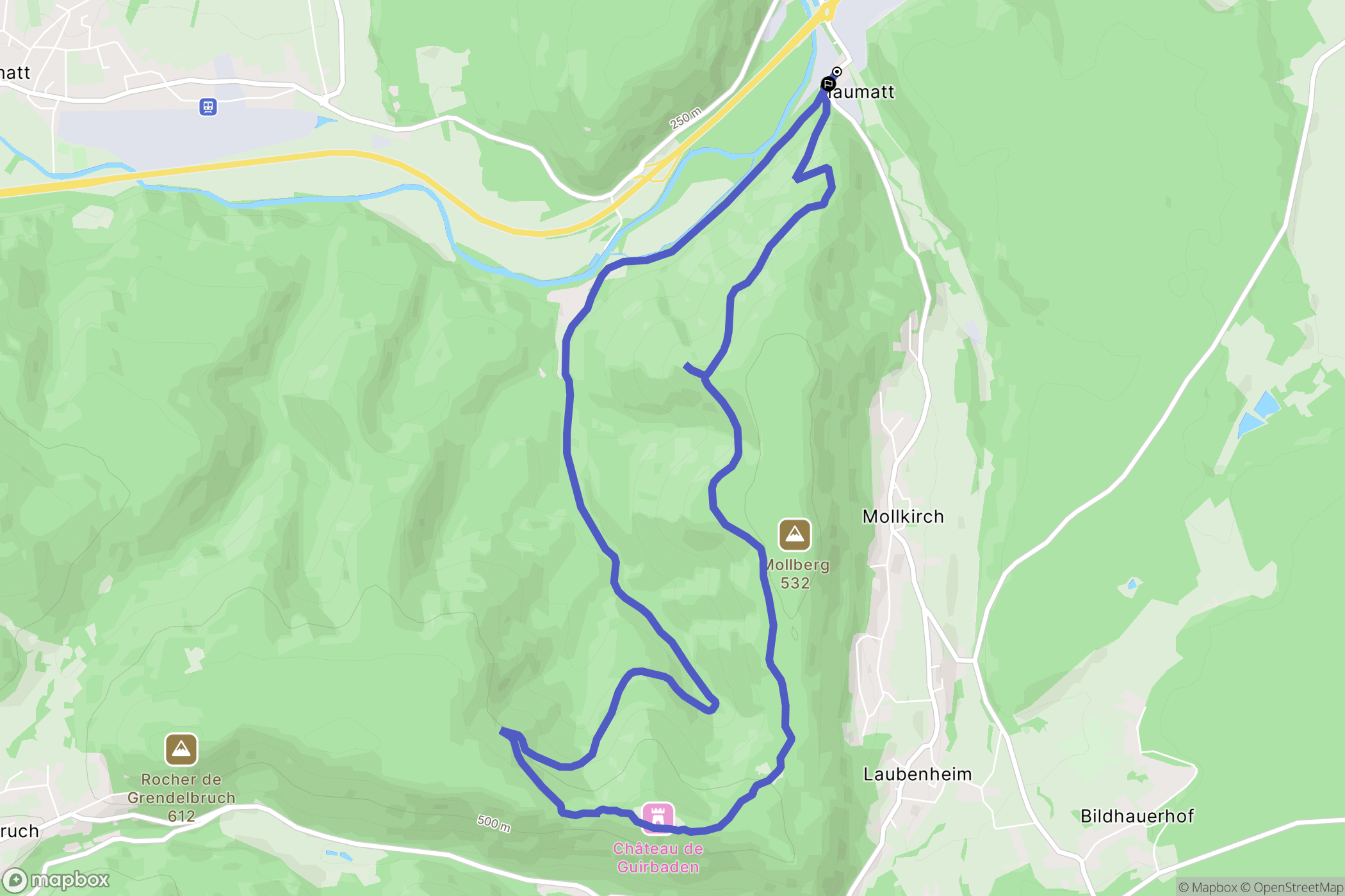 Mollkirch : carte du parcours de randonnée - France