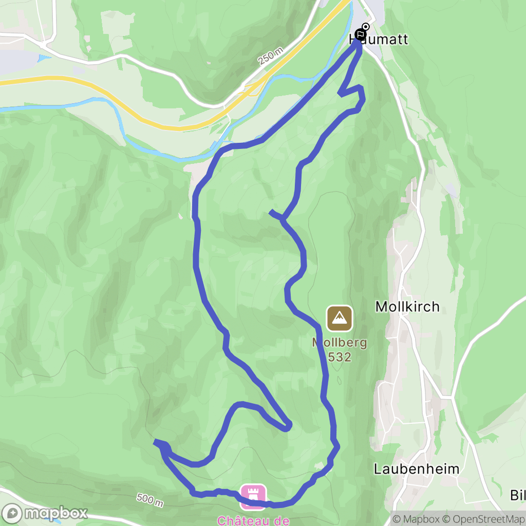 Mollkirch : carte du parcours de randonnée - France