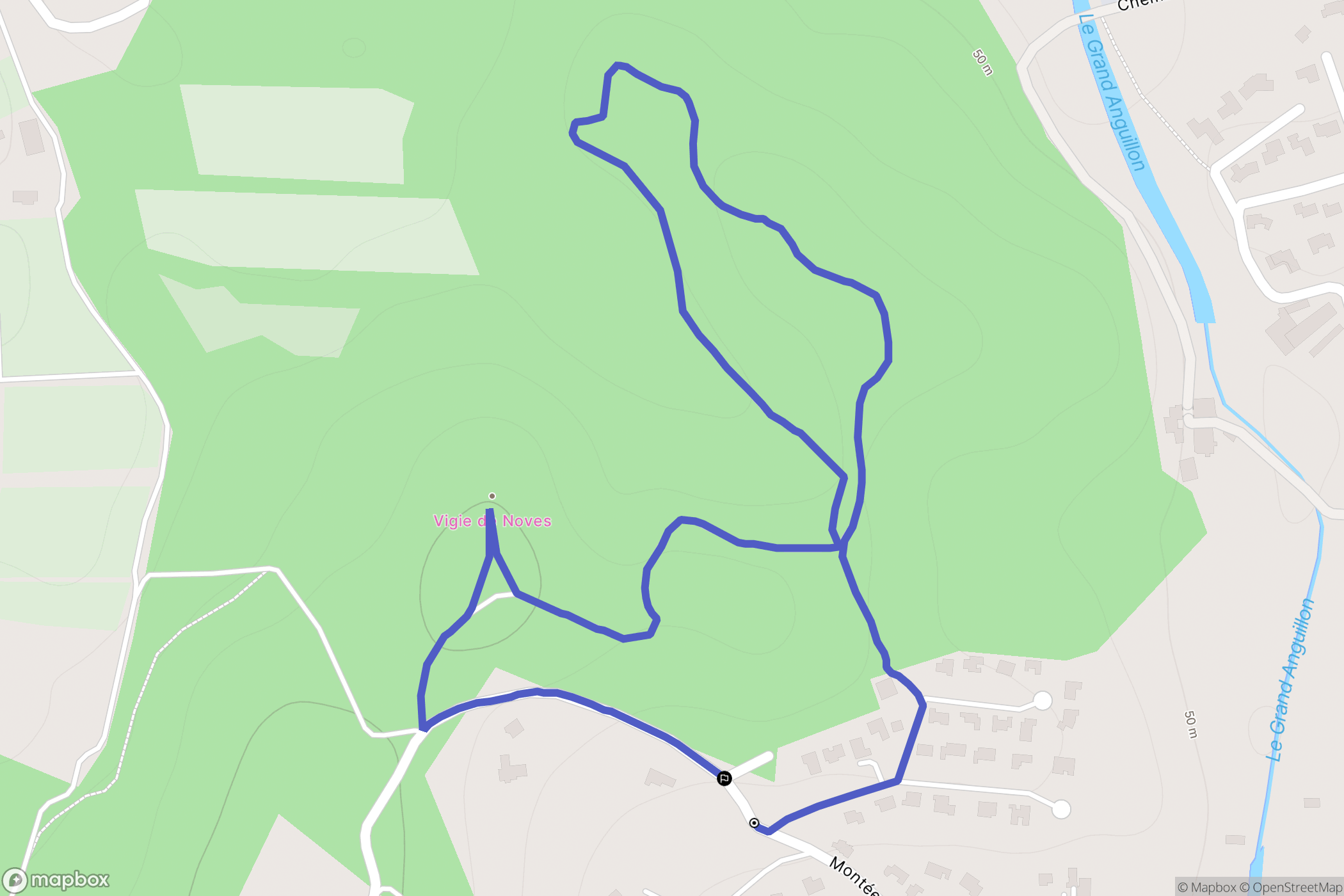 Noves : carte du parcours de randonnée - France