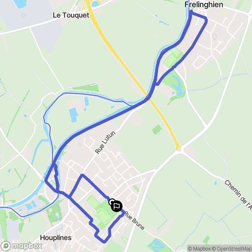 Houplines : carte du parcours de randonnée - France