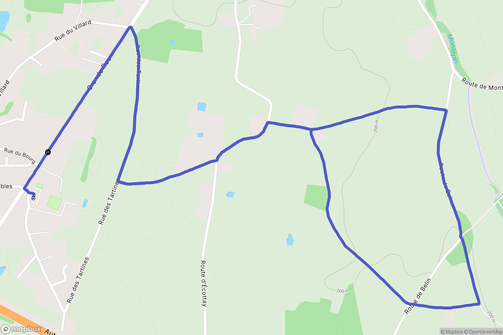 Saint-André-de-Bâgé : carte du parcours de randonnée - France