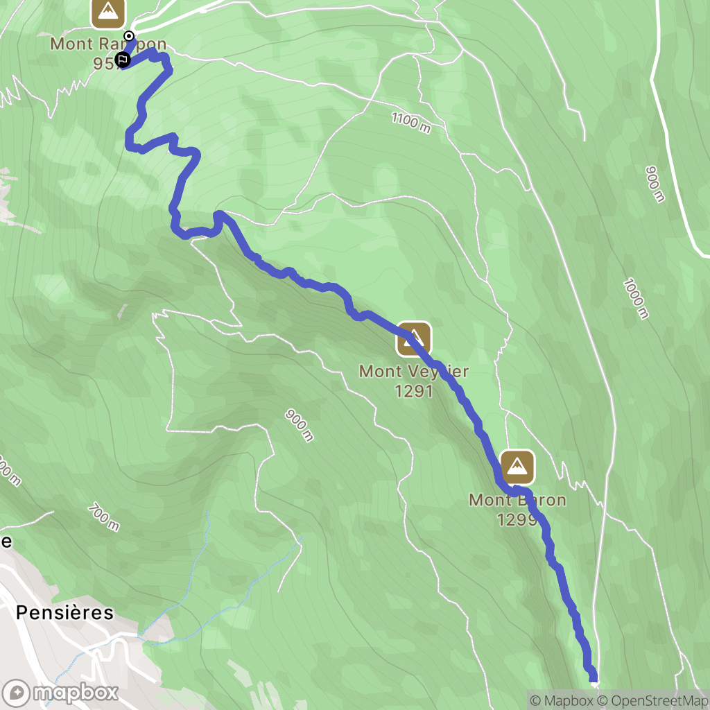 Annecy : carte du parcours de randonnée - France