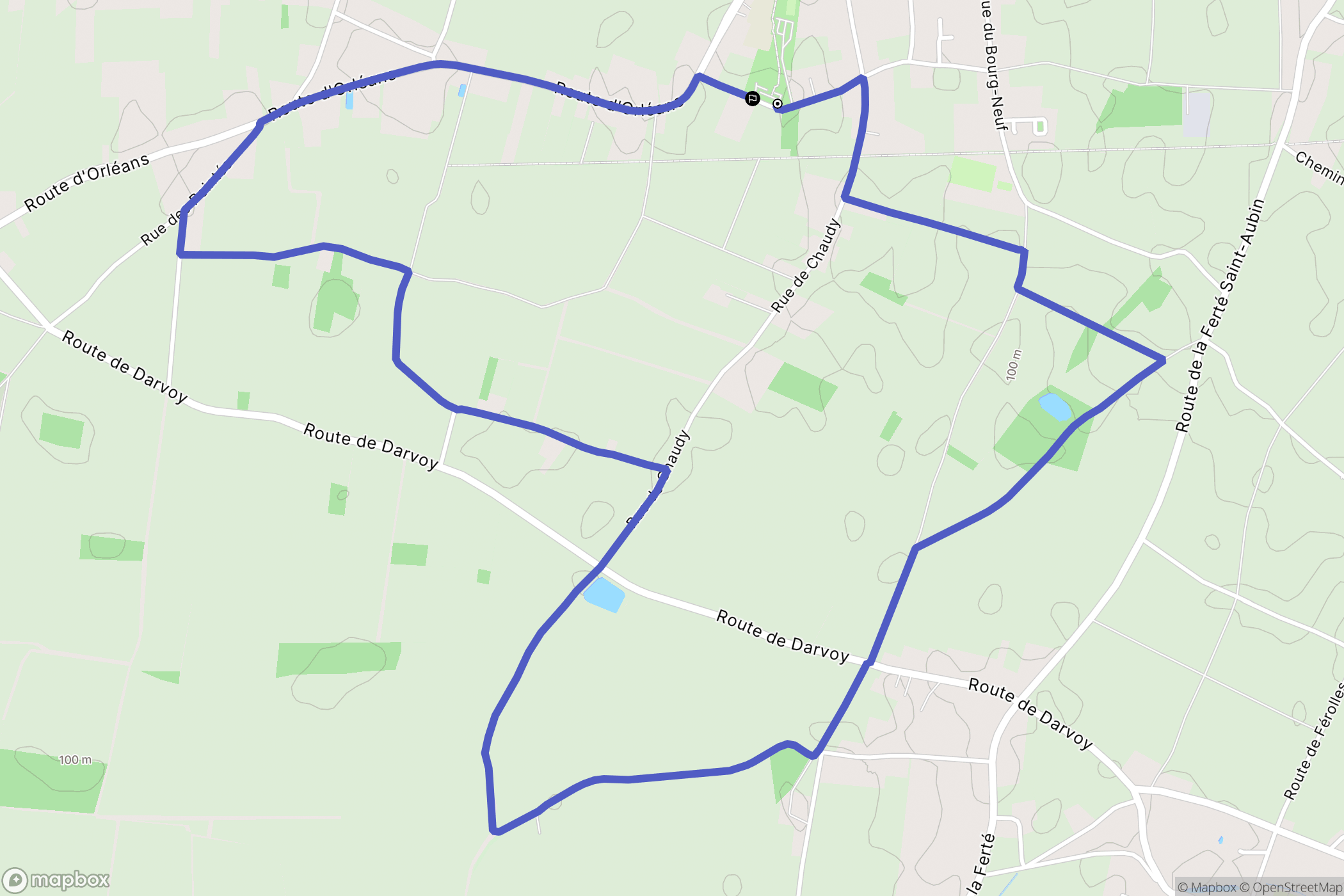Darvoy : carte du parcours de randonnée - France