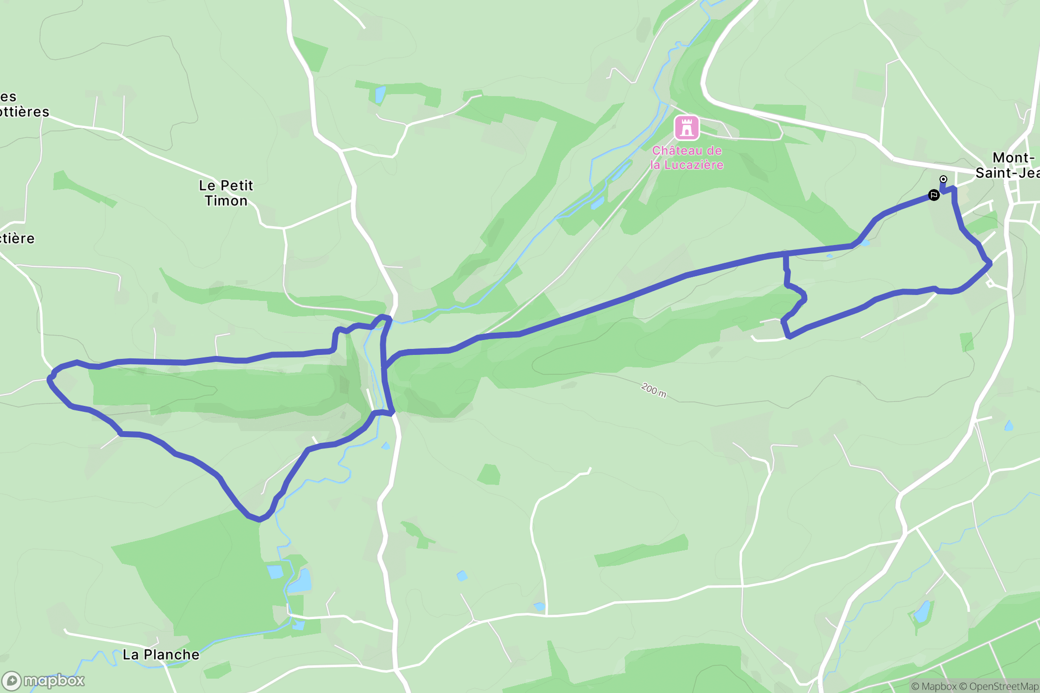 Mont-Saint-Jean : carte du parcours de randonnée - France