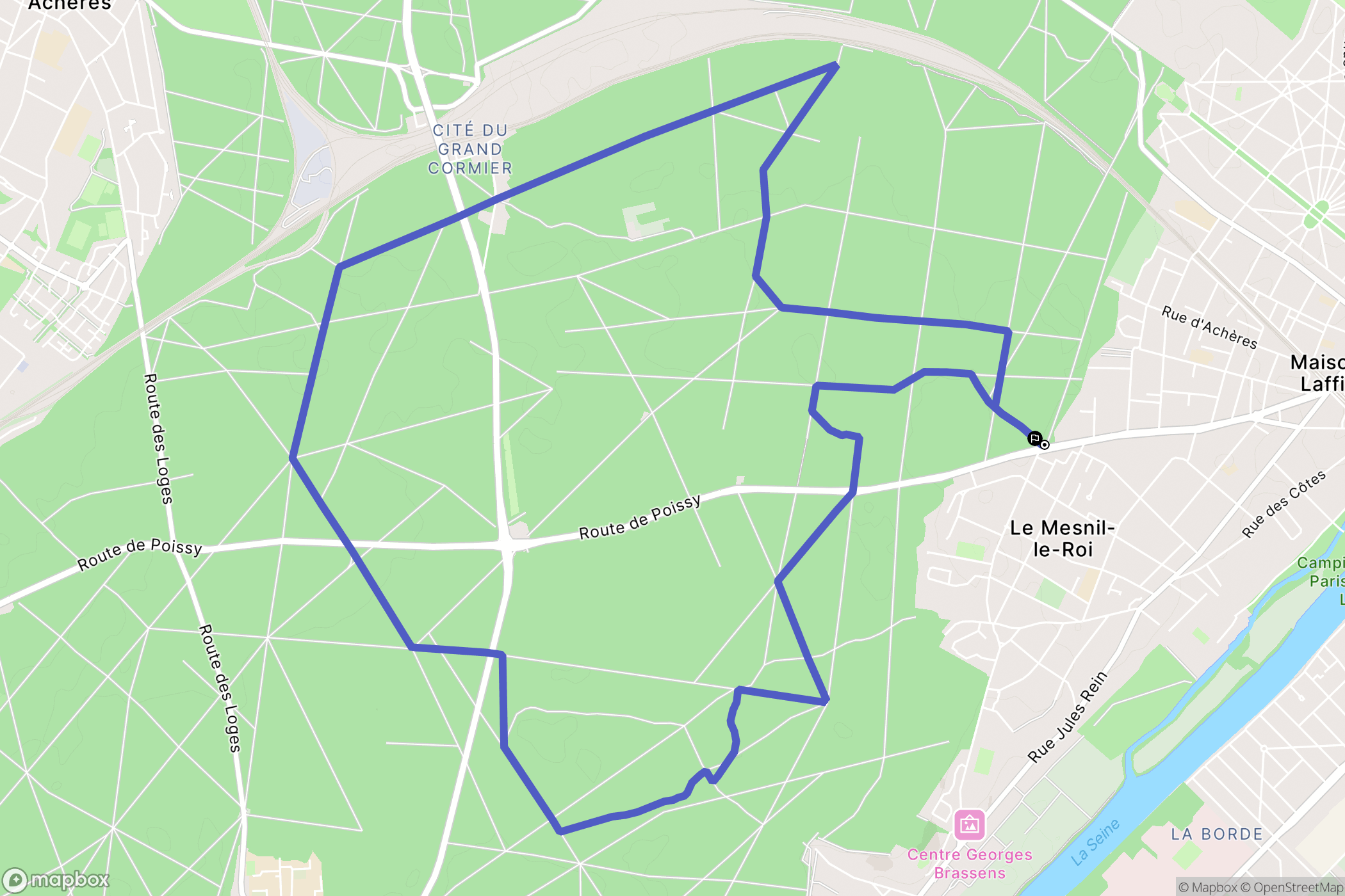 Saint-Germain-en-Laye : carte du parcours de randonnée - France