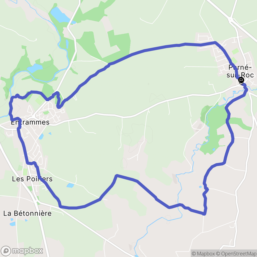 Parné-sur-Roc : carte du parcours de randonnée - France