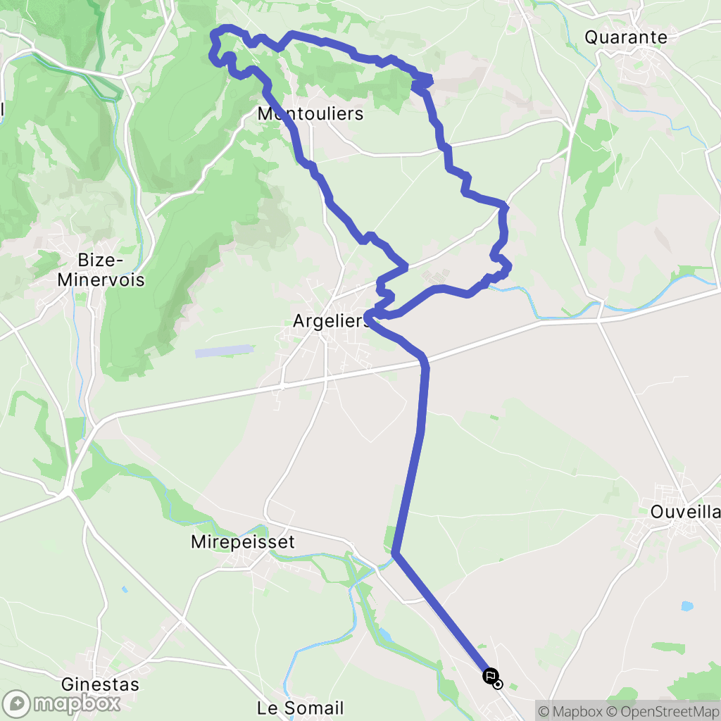 Sallèles-d'Aude : carte du parcours de randonnée - France