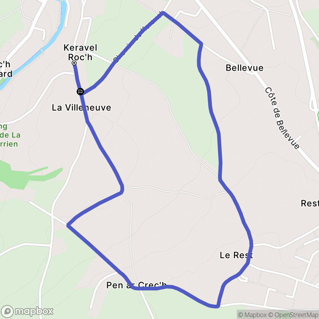 La Roche-Jaudy : carte du parcours de randonnée - France