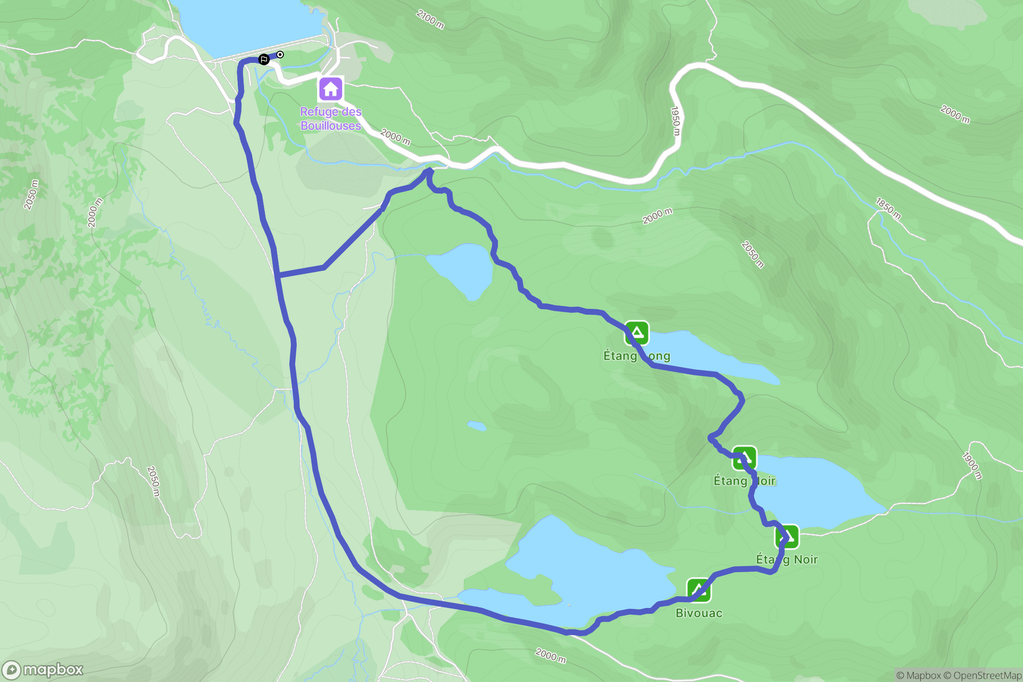 Angoustrine-Villeneuve-des-Escaldes : carte du parcours de randonnée - France
