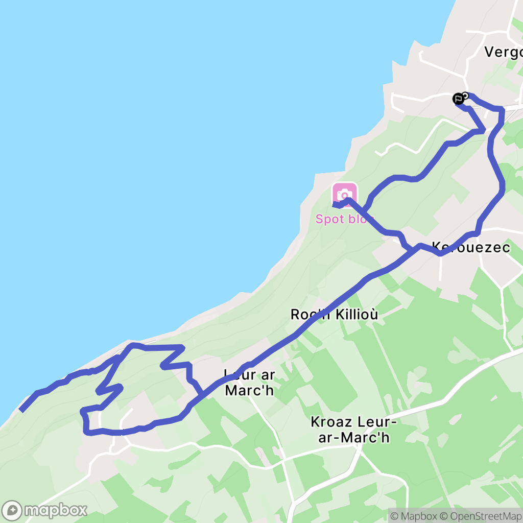 Plougastel-Daoulas : carte du parcours de randonnée - France