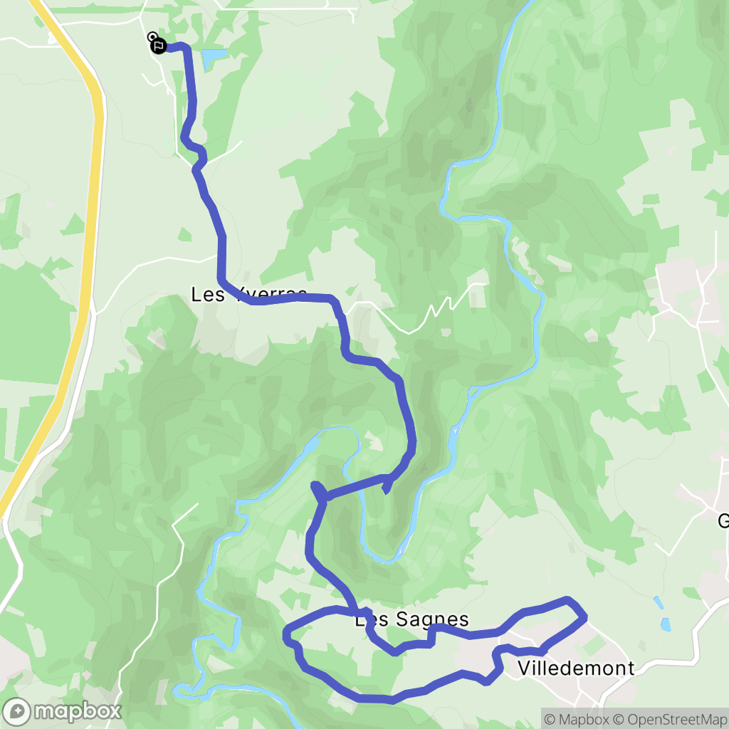 Saint-Maurice-de-Lignon : carte du parcours de randonnée - France