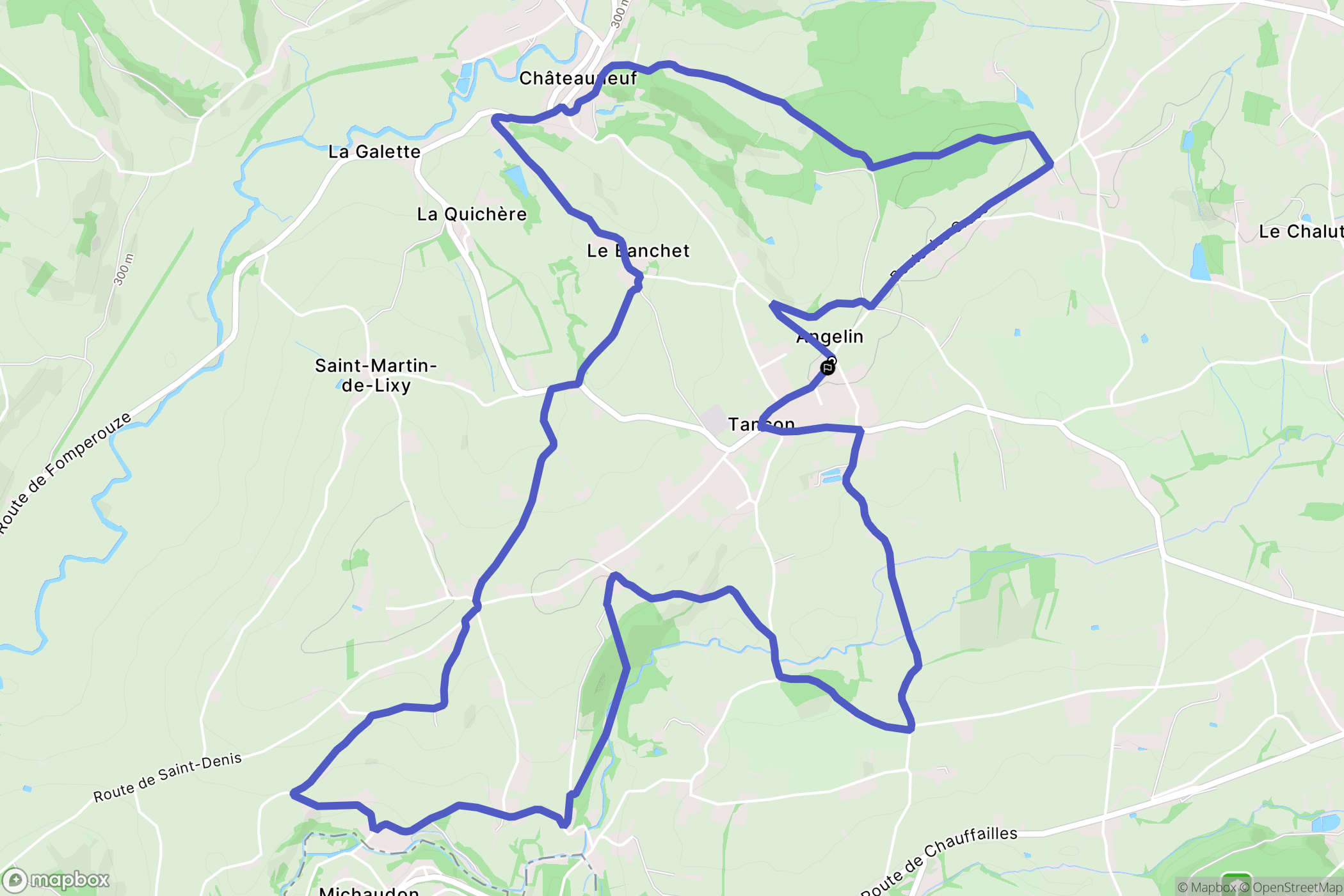 Tancon : carte du parcours de randonnée - France